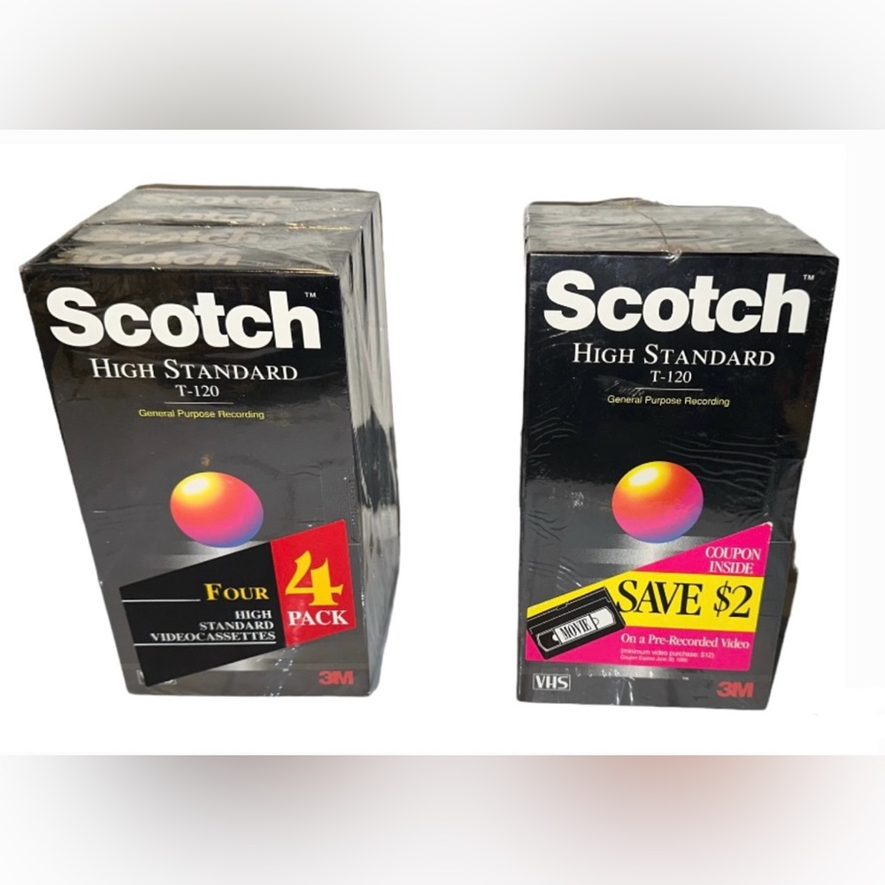 Lot Of 8 New  SCOTCH  High  Standard T-120 Vidiocassettes - VHS